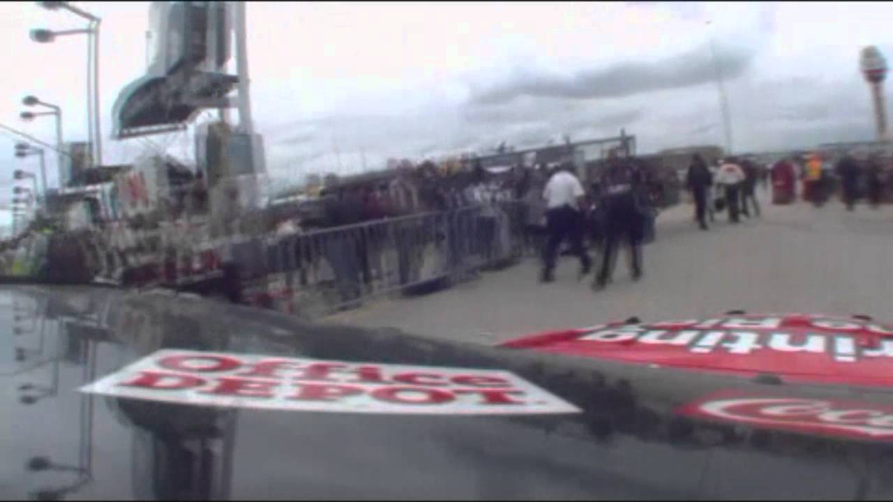 Just a video of Tony Stewart nearly running over a spectator with his race car.