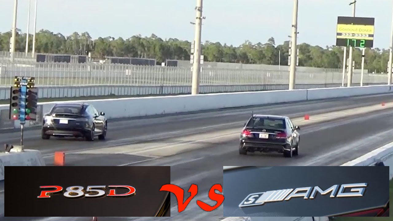Drag Race: Mercedes E63 AMG S ($104,325) vs Tesla Model S P85D ($105,670)