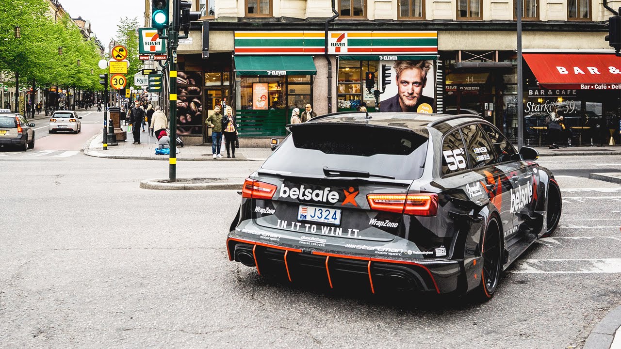Jon Olsson picks up Uber passengers in his Audi RS6 DTM Racecar
