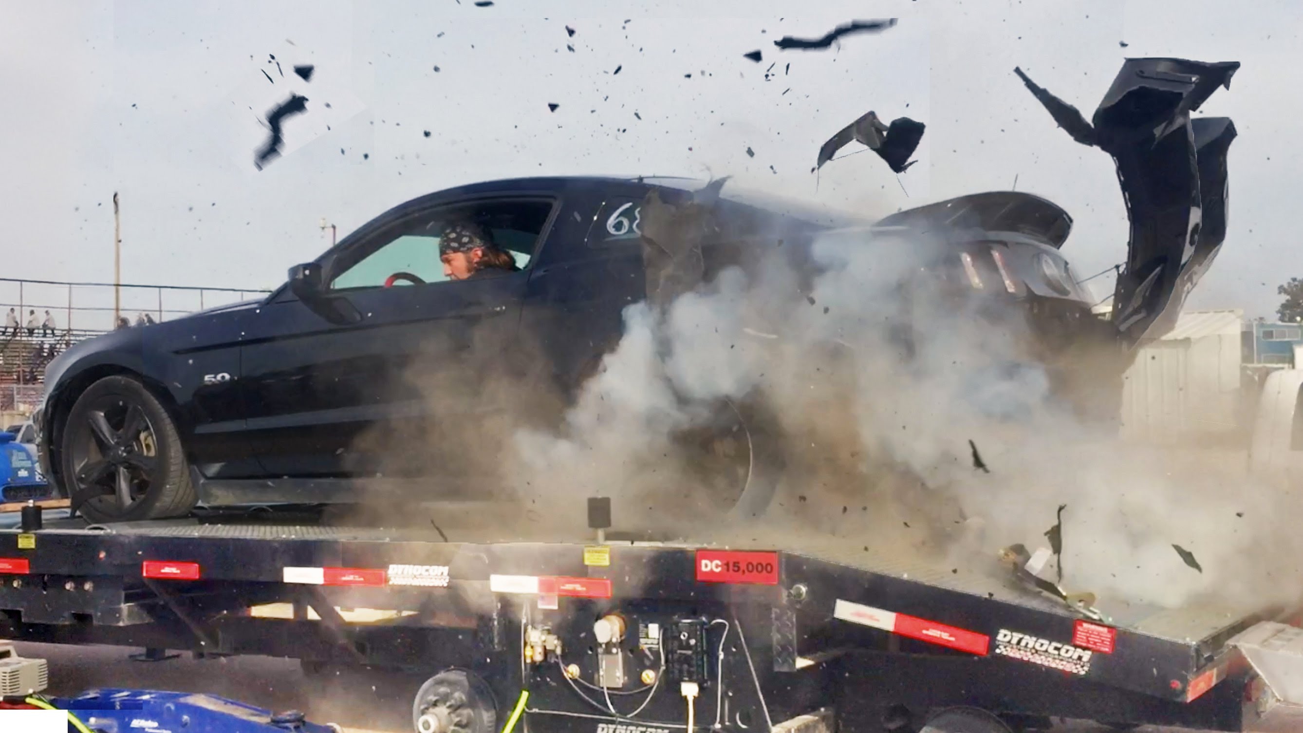 Watch this Mustang Tire Explode on Dyno at 150MPH!